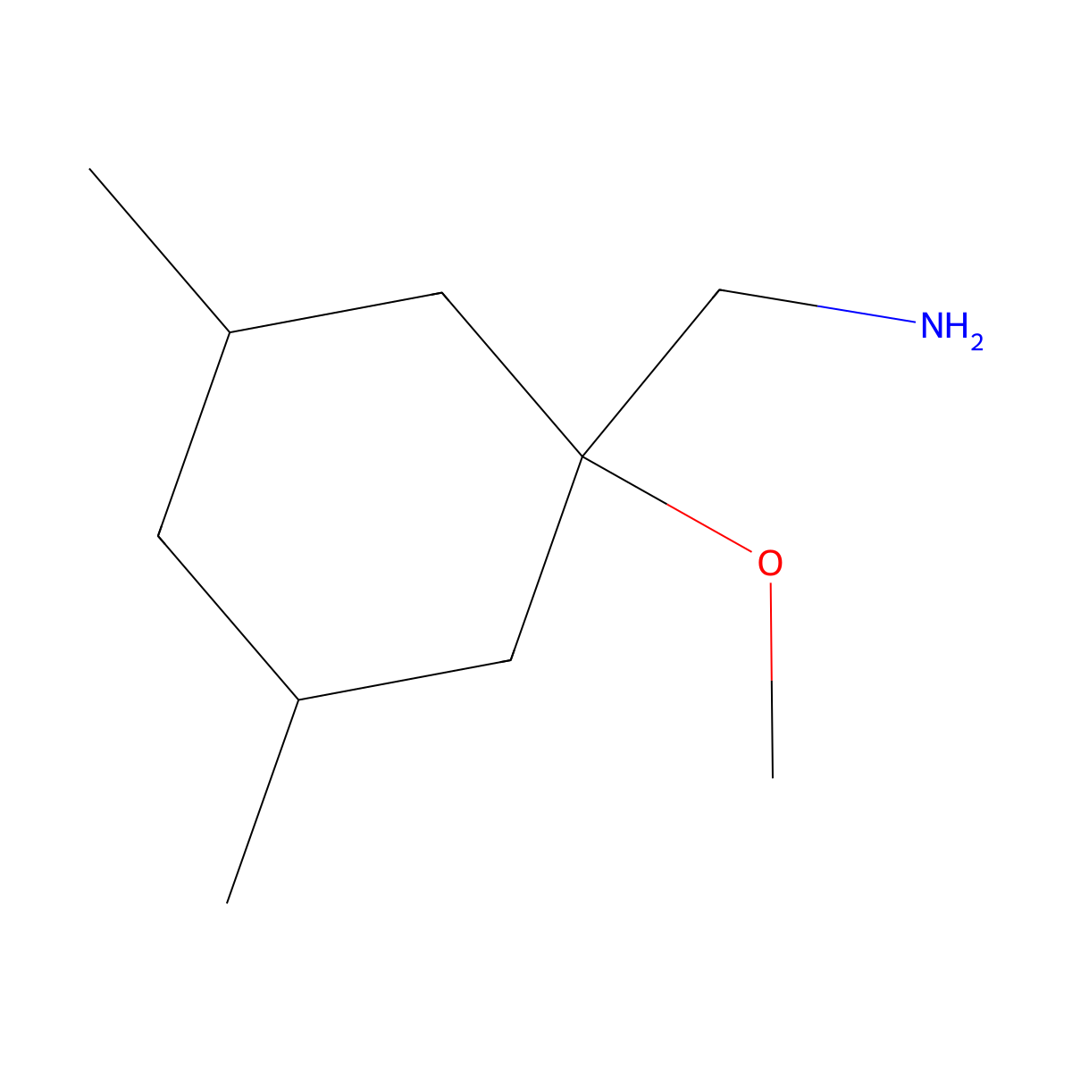 (1-Methoxy-3,5-dimethylcyclohexyl)methanamine molecular structure, CAS 1468604-08-1