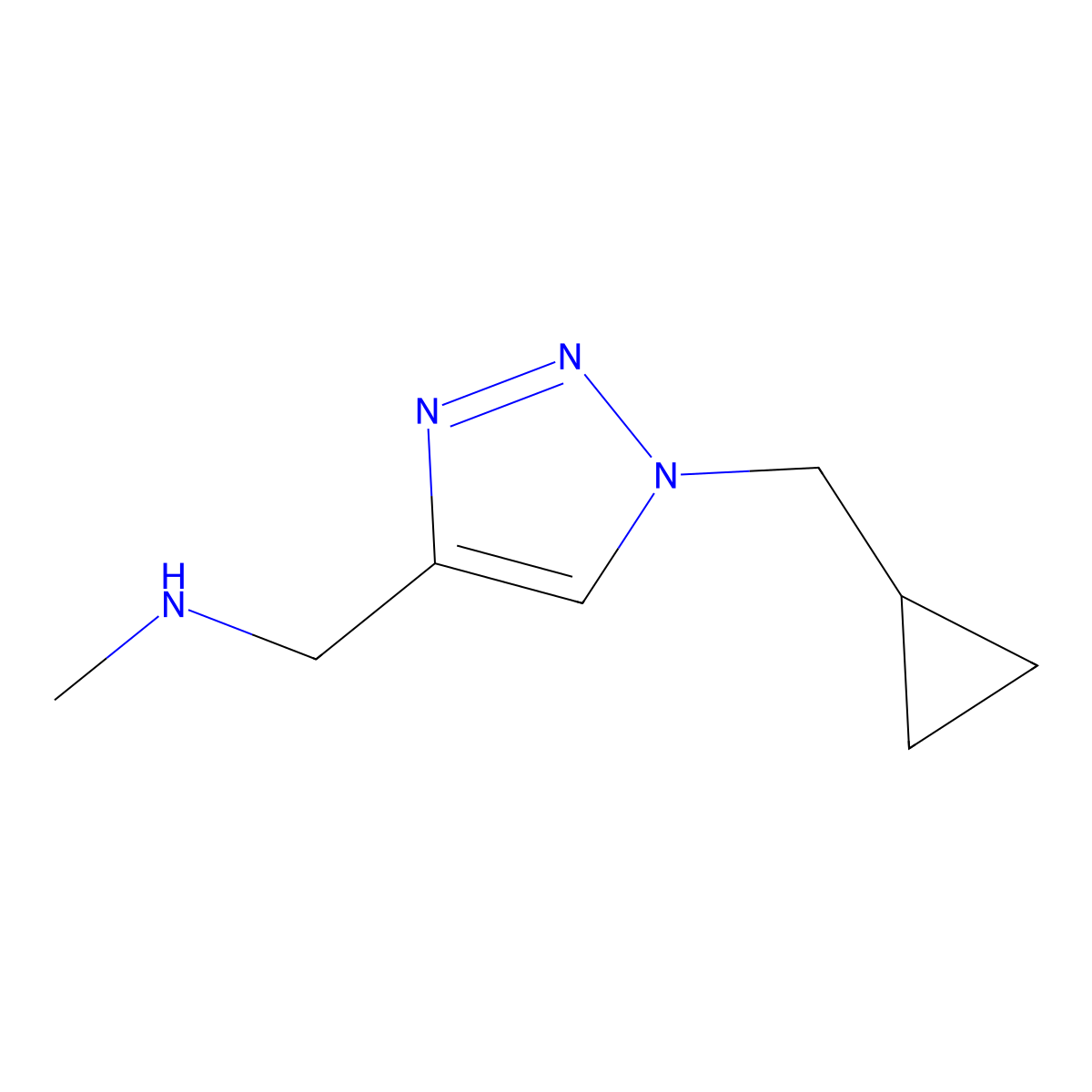 1-(1-(Cyclopropylmethyl)-1h-1,2,3-triazol-4-yl)-N-methylmethanamine molecular structure, CAS 1468606-14-5