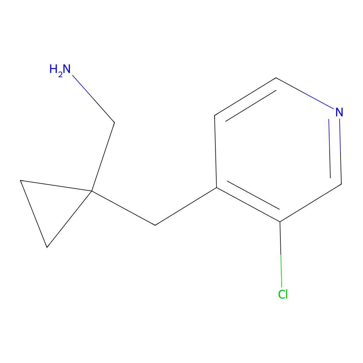 (1-((3-Chloropyridin-4-yl)methyl)cyclopropyl)methanamine molecular structure, CAS 1468630-18-3