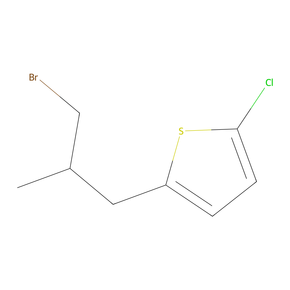 2-(3-Bromo-2-methylpropyl)-5-chlorothiophene molecular structure, CAS 1468640-62-1
