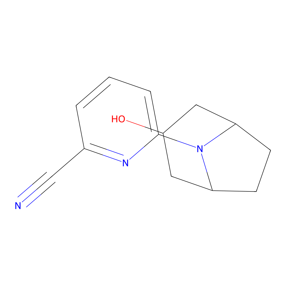6-{3-Hydroxy-8-azabicyclo[3.2.1]octan-8-yl}pyridine-2-carbonitrile molecular structure, CAS 1468641-68-0