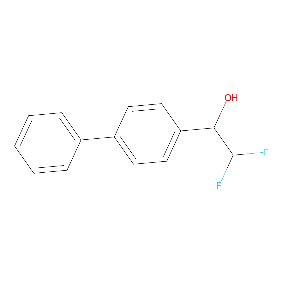 2,2-Difluoro-1-(4-phenylphenyl)ethan-1-ol molecular structure, CAS 1468650-99-8