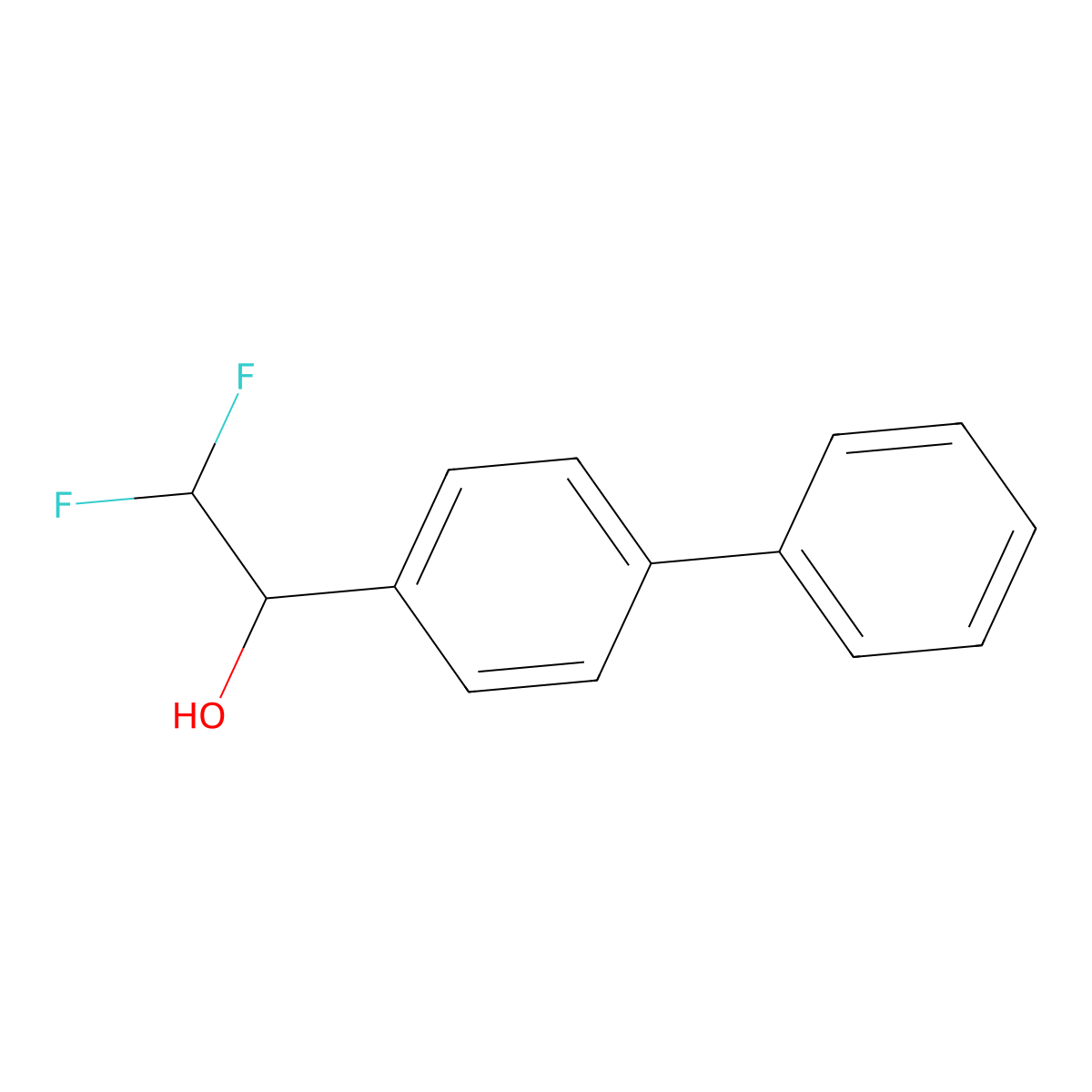 2,2-Difluoro-1-(4-phenylphenyl)ethan-1-ol molecular structure, CAS 1468650-99-8