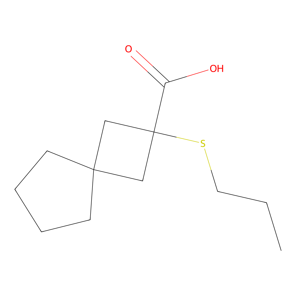 2-(Propylthio)spiro[3.4]octane-2-carboxylic acid molecular structure, CAS 1468655-24-4