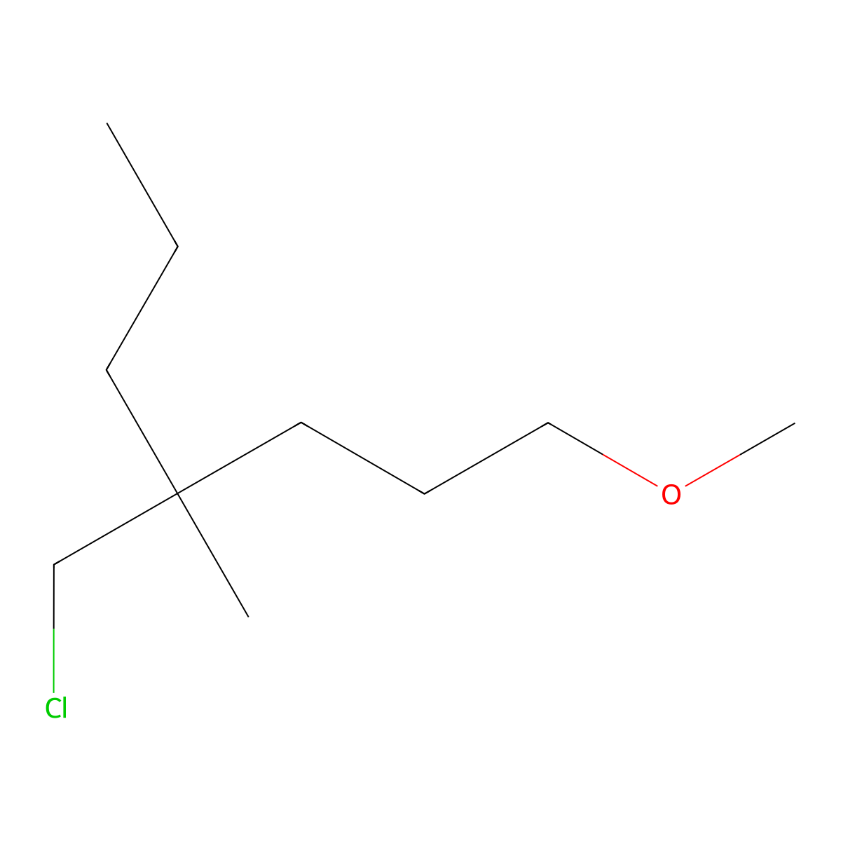 4-(Chloromethyl)-1-methoxy-4-methylheptane molecular structure, CAS 1468657-51-3