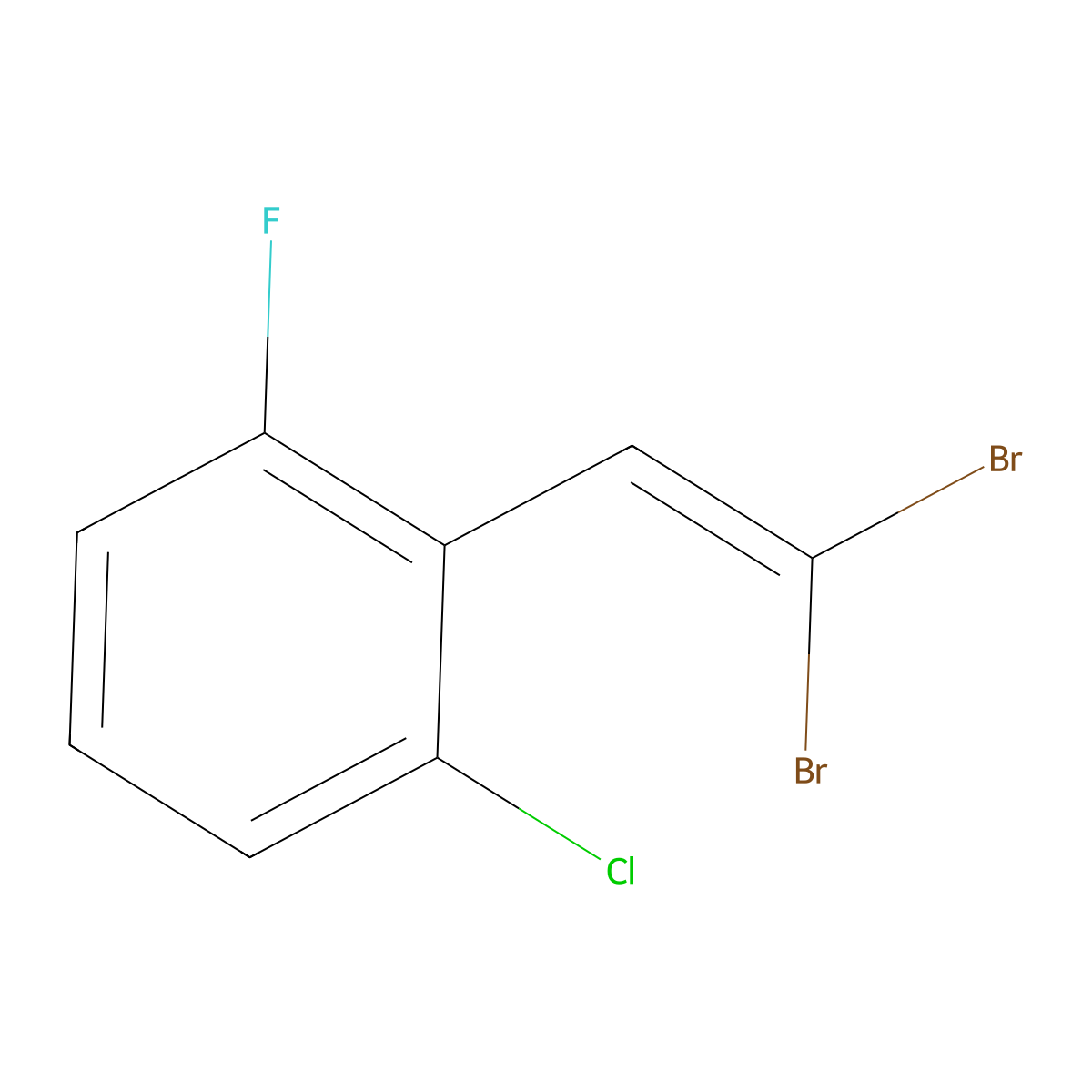 2-(2,2-Dibromovinyl)-1-chloro-3-fluorobenzene molecular structure, CAS 1468662-00-1