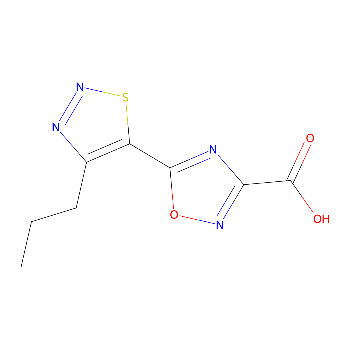 5-(4-Propyl-1,2,3-thiadiazol-5-yl)-1,2,4-oxadiazole-3-carboxylic acid molecular structure, CAS 1468665-59-9