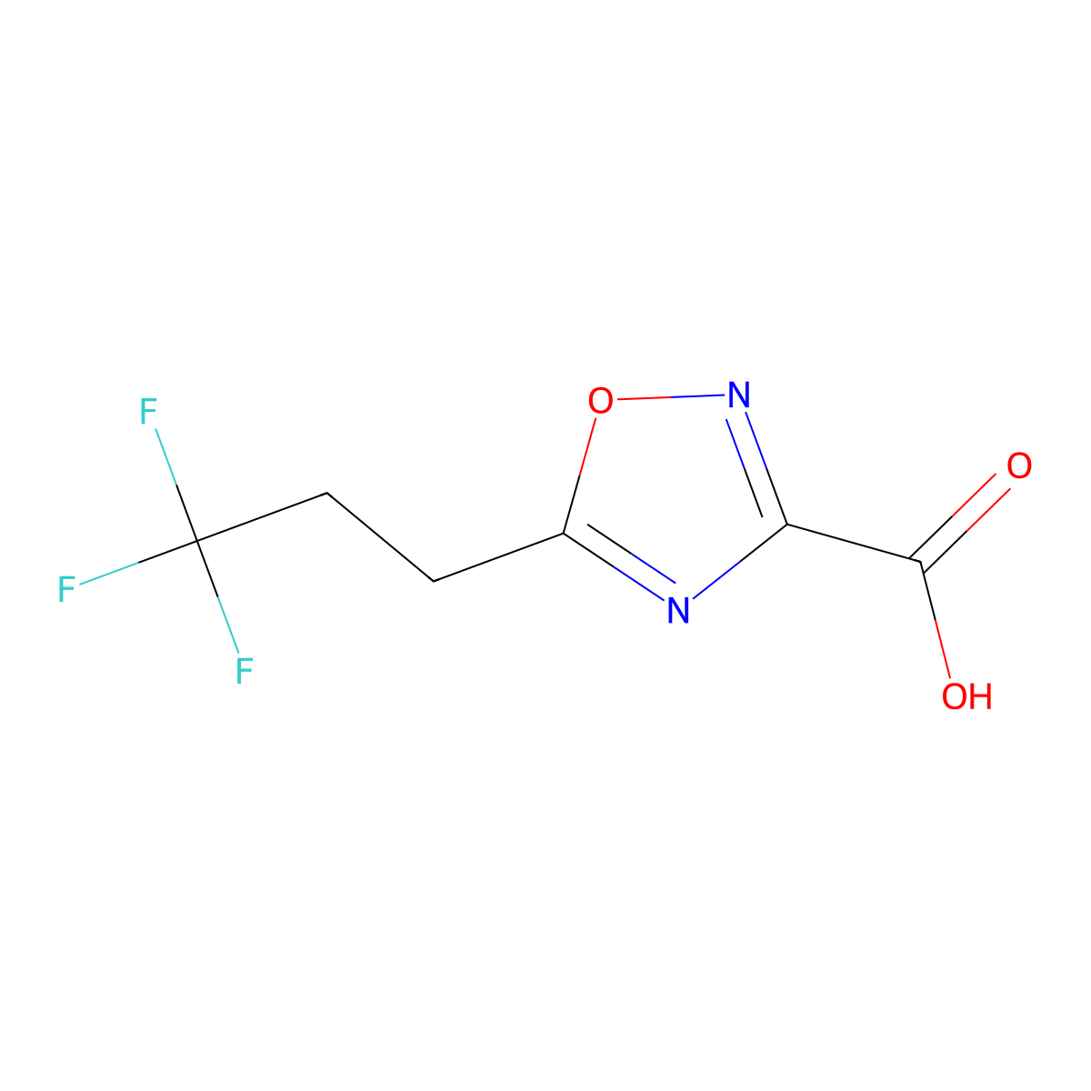 5-(3,3,3-Trifluoropropyl)-1,2,4-oxadiazole-3-carboxylic acid molecular structure, CAS 1468676-92-7