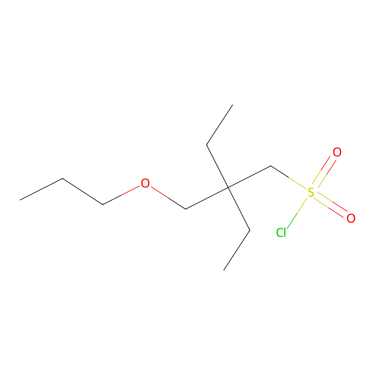 2-Ethyl-2-(propoxymethyl)butane-1-sulfonyl chloride molecular structure, CAS 1468678-17-2
