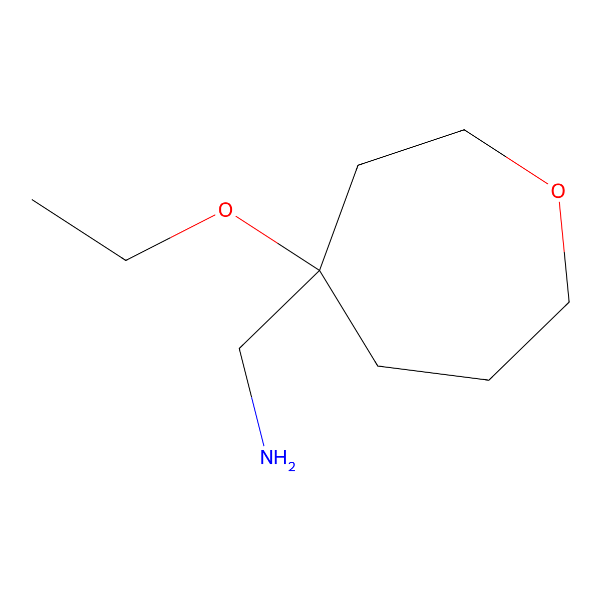(4-Ethoxyoxepan-4-yl)methanamine molecular structure, CAS 1468680-30-9