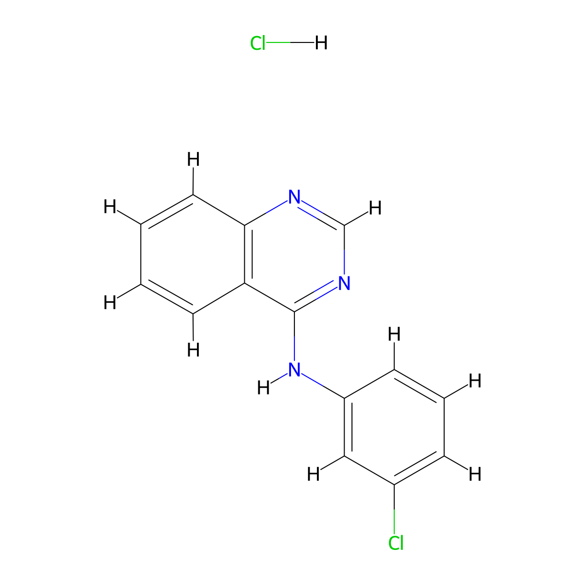 N-(3-chlorophenyl)quinazolin-4-amine Hydrochloride molecular structure, CAS 146871-70-7