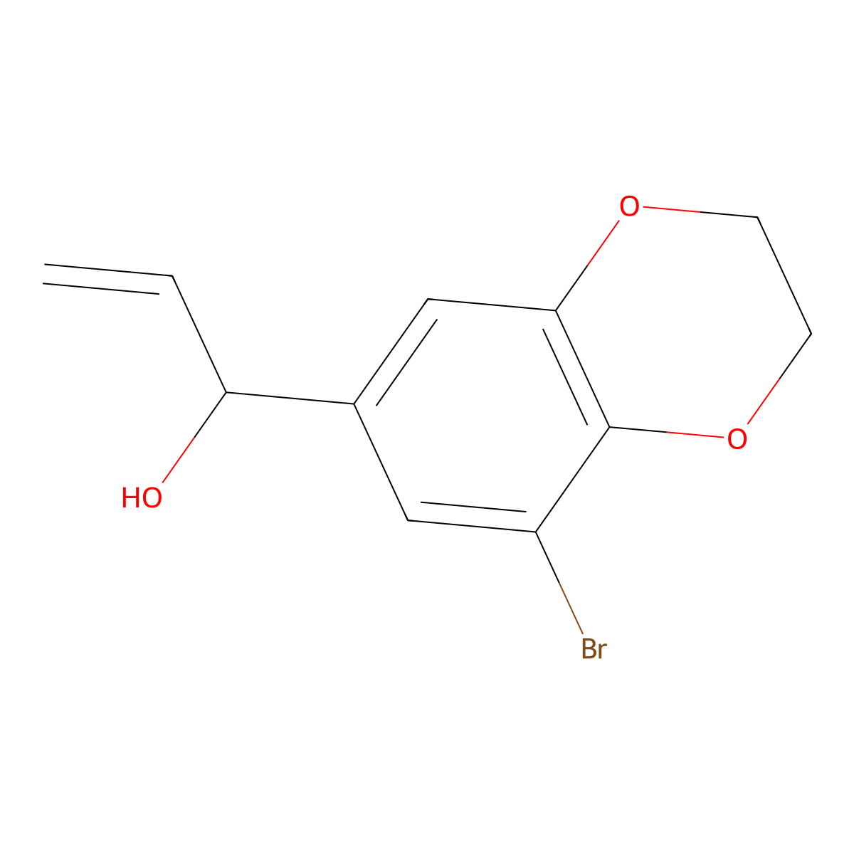 1-(8-Bromo-2,3-dihydrobenzo[b][1,4]dioxin-6-yl)prop-2-en-1-ol molecular structure, CAS 1468723-92-3