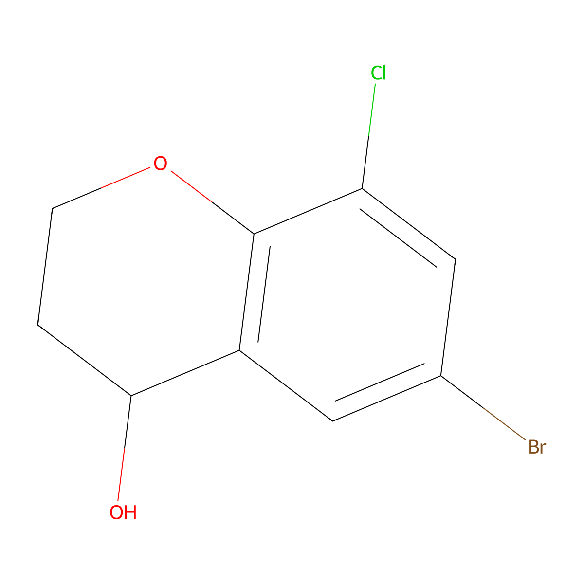 6-Bromo-8-chlorochroman-4-ol molecular structure, CAS 1468729-21-6