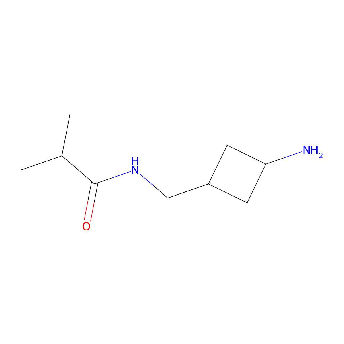 N-[(3-aminocyclobutyl)methyl]-2-methylpropanamide molecular structure, CAS 1468729-25-0