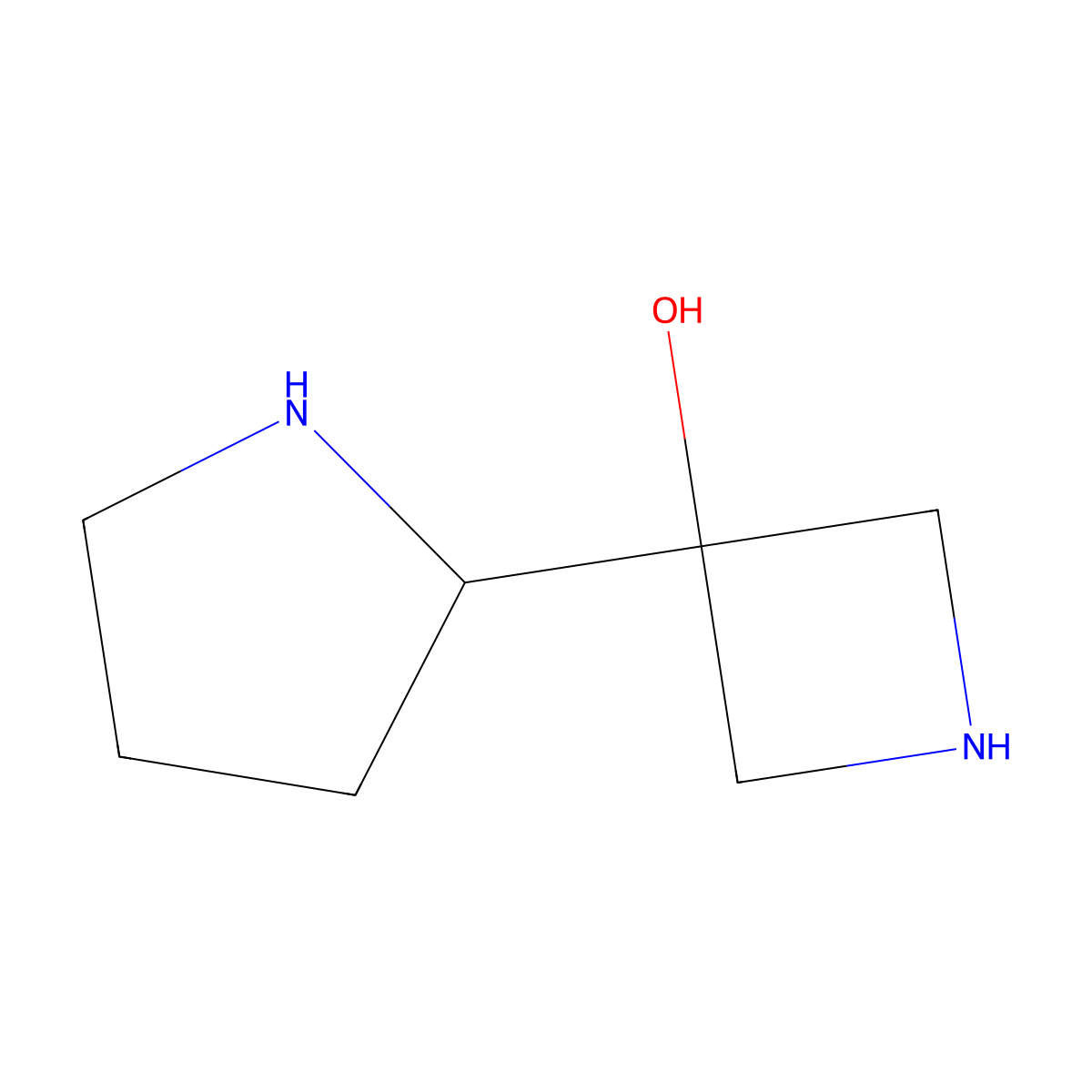 3-(Pyrrolidin-2-yl)azetidin-3-ol molecular structure, CAS 1468742-19-9