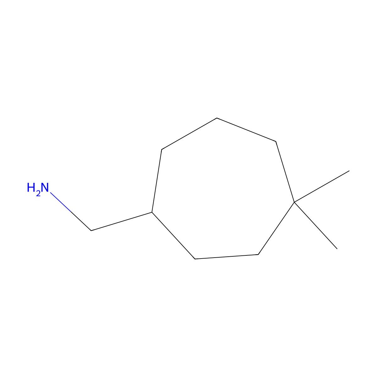 (4,4-Dimethylcycloheptyl)methanamine molecular structure, CAS 1468754-94-0