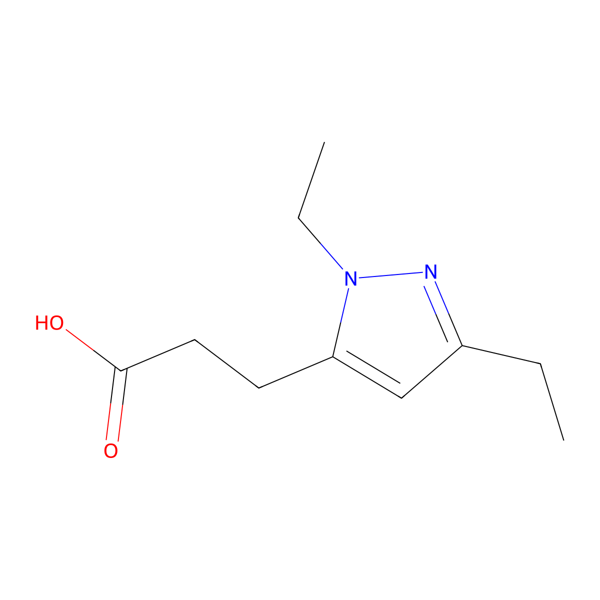 3-(1,3-Diethyl-1h-pyrazol-5-yl)propanoic acid molecular structure, CAS 1468755-13-6