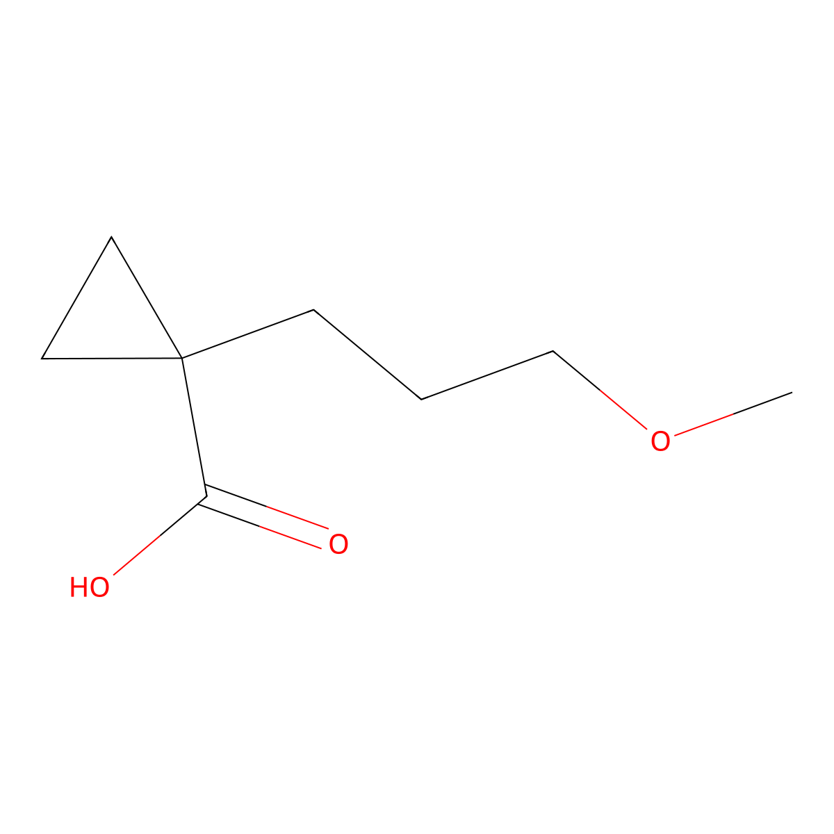 1-(3-Methoxypropyl)cyclopropanecarboxylic Acid molecular structure, CAS 1468755-84-1