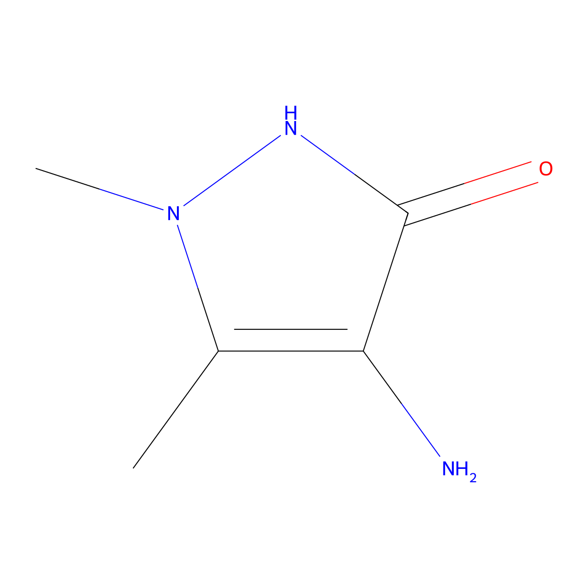 4-Amino-1,5-dimethyl-1H-pyrazol-3(2H)-one molecular structure, CAS 146877-51-2