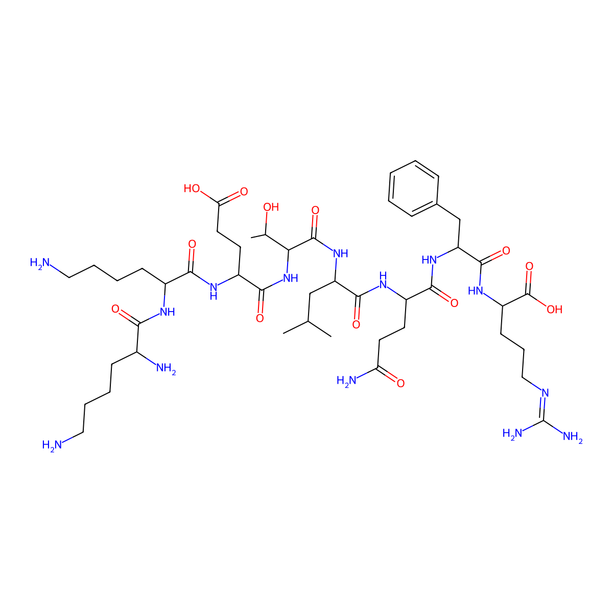 H-Lys-Lys-Glu-Thr-Leu-Gln-Phe-Arg-OH molecular structure, CAS 146877-90-9