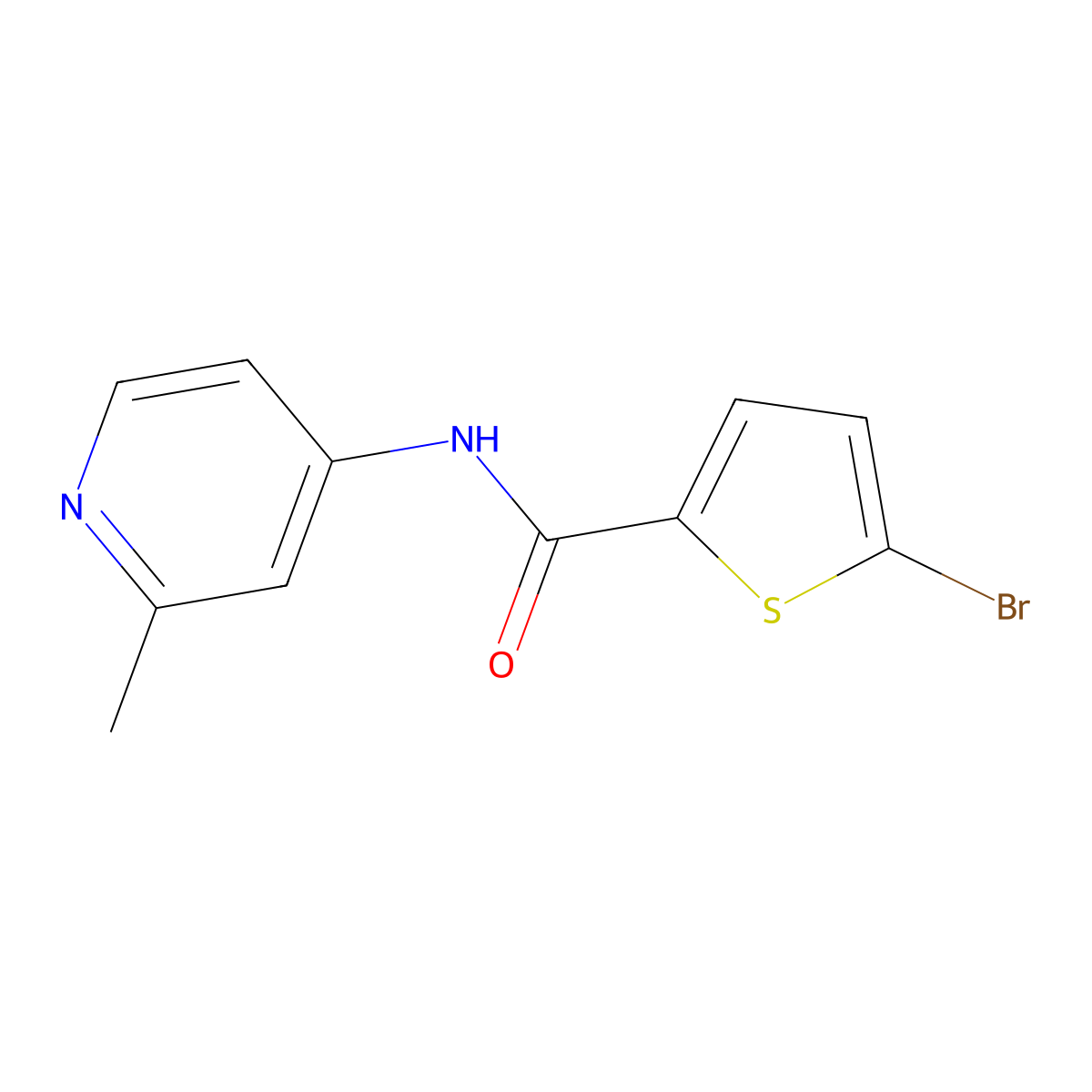 5-Bromo-N-(2-methylpyridin-4-yl)thiophene-2-carboxamide molecular structure, CAS 1468774-80-2