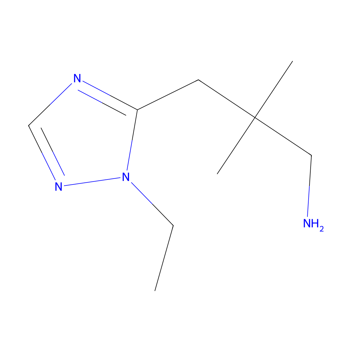 3-(1-Ethyl-1h-1,2,4-triazol-5-yl)-2,2-dimethylpropan-1-amine molecular structure, CAS 1468799-70-3