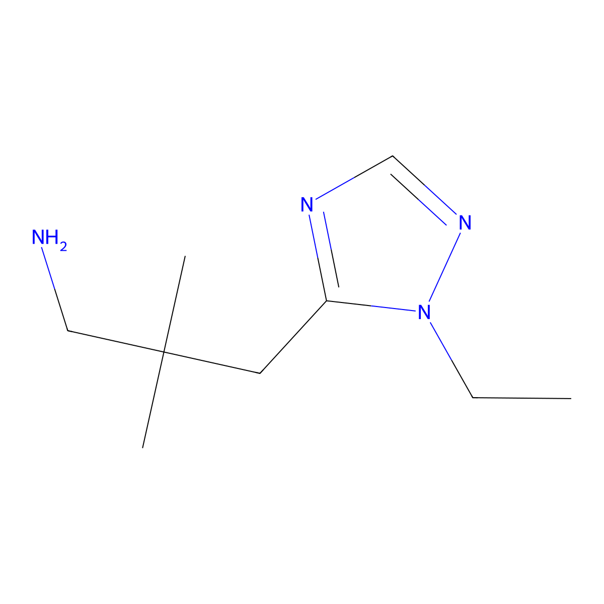 3-(1-Ethyl-1h-1,2,4-triazol-5-yl)-2,2-dimethylpropan-1-amine molecular structure, CAS 1468799-70-3