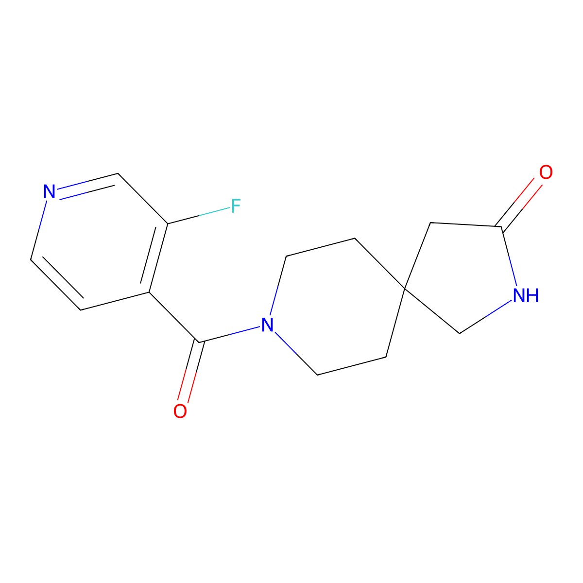 8-(3-Fluoroisonicotinoyl)-2,8-diazaspiro[4.5]decan-3-one molecular structure, CAS 1468800-06-7