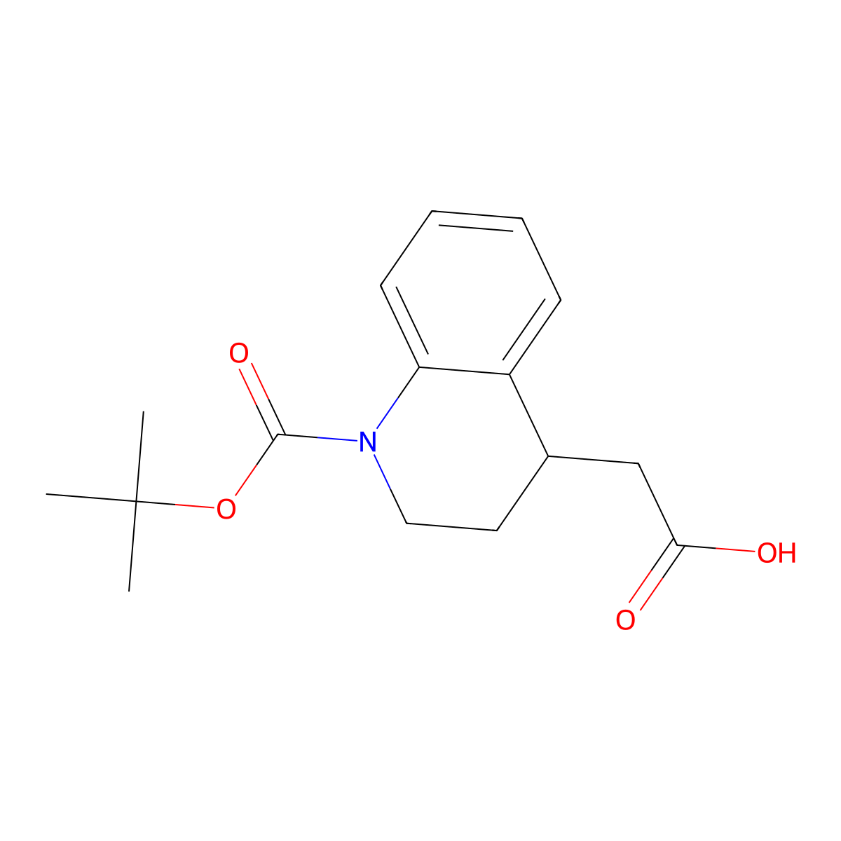 2-(1-((Tert-butoxy)carbonyl)-1,2,3,4-tetrahydroquinolin-4-yl)acetic acid molecular structure, CAS 1468803-99-7