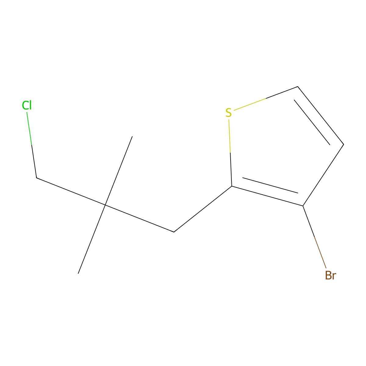 3-Bromo-2-(3-chloro-2,2-dimethylpropyl)thiophene molecular structure, CAS 1468817-15-3