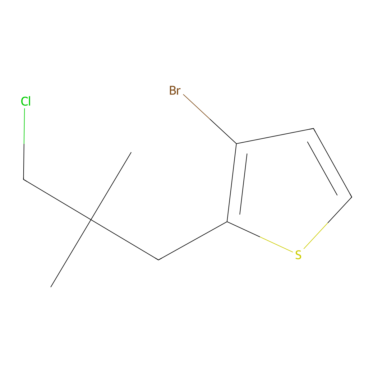 3-Bromo-2-(3-chloro-2,2-dimethylpropyl)thiophene molecular structure, CAS 1468817-15-3