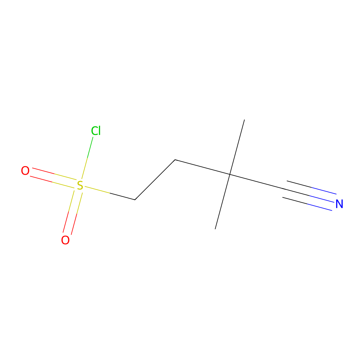 3-Cyano-3,3-dimethylpropane-1-sulfonyl chloride molecular structure, CAS 1468821-69-3