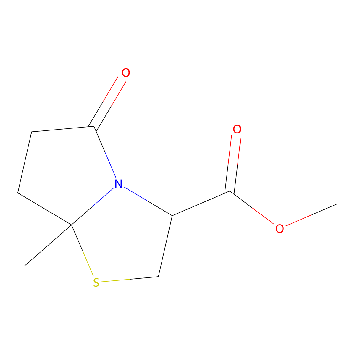 Methyl 7a-methyl-5-oxo-tetrahydropyrrolo[2,1-b][1,3]thiazole-3-carboxylate molecular structure, CAS 1468823-51-9