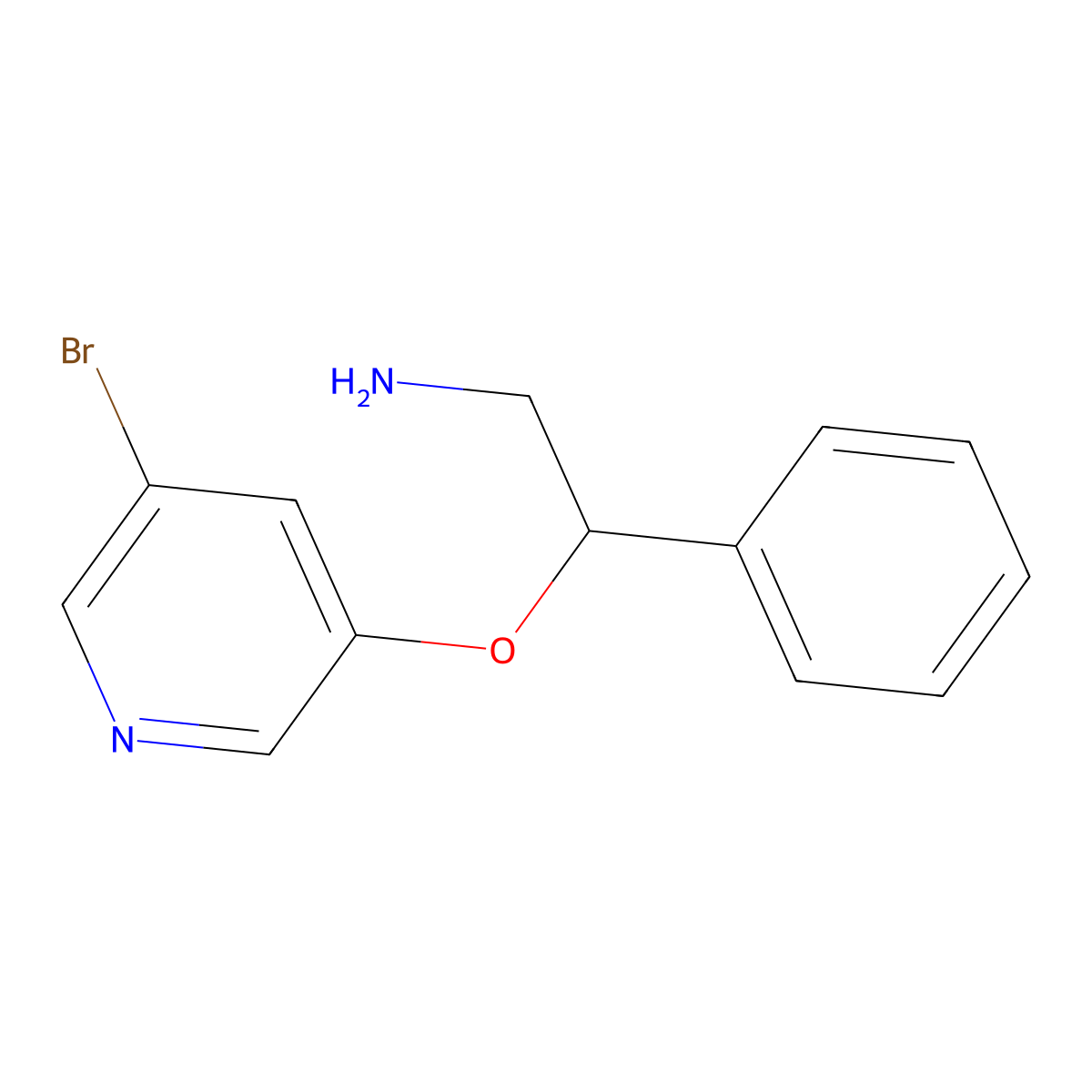 beta-[(5-Bromo-3-pyridyl)oxy]phenethylamine molecular structure, CAS 1468856-36-1