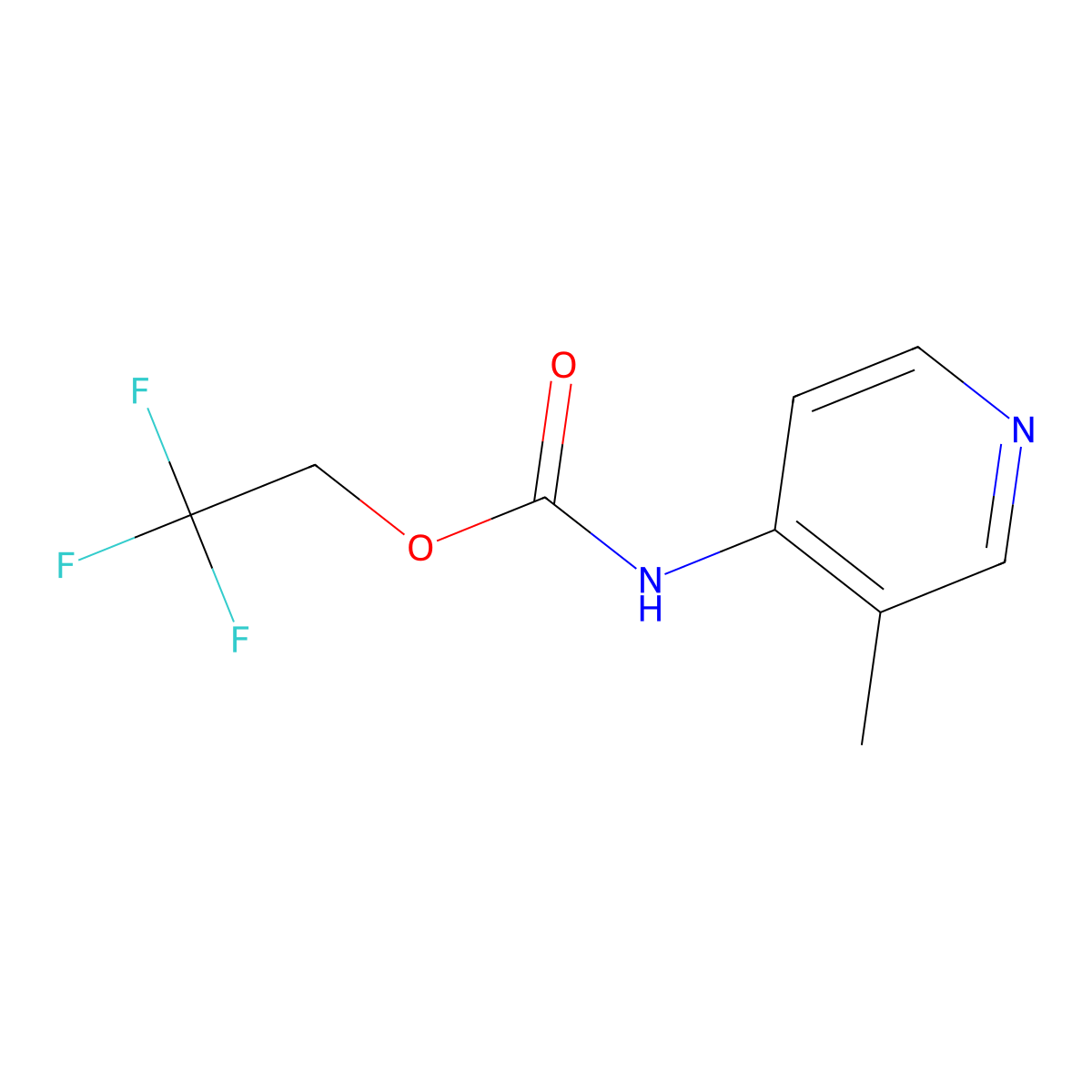 2,2,2-trifluoroethyl N-(3-methylpyridin-4-yl)carbamate molecular structure, CAS 1468856-63-4