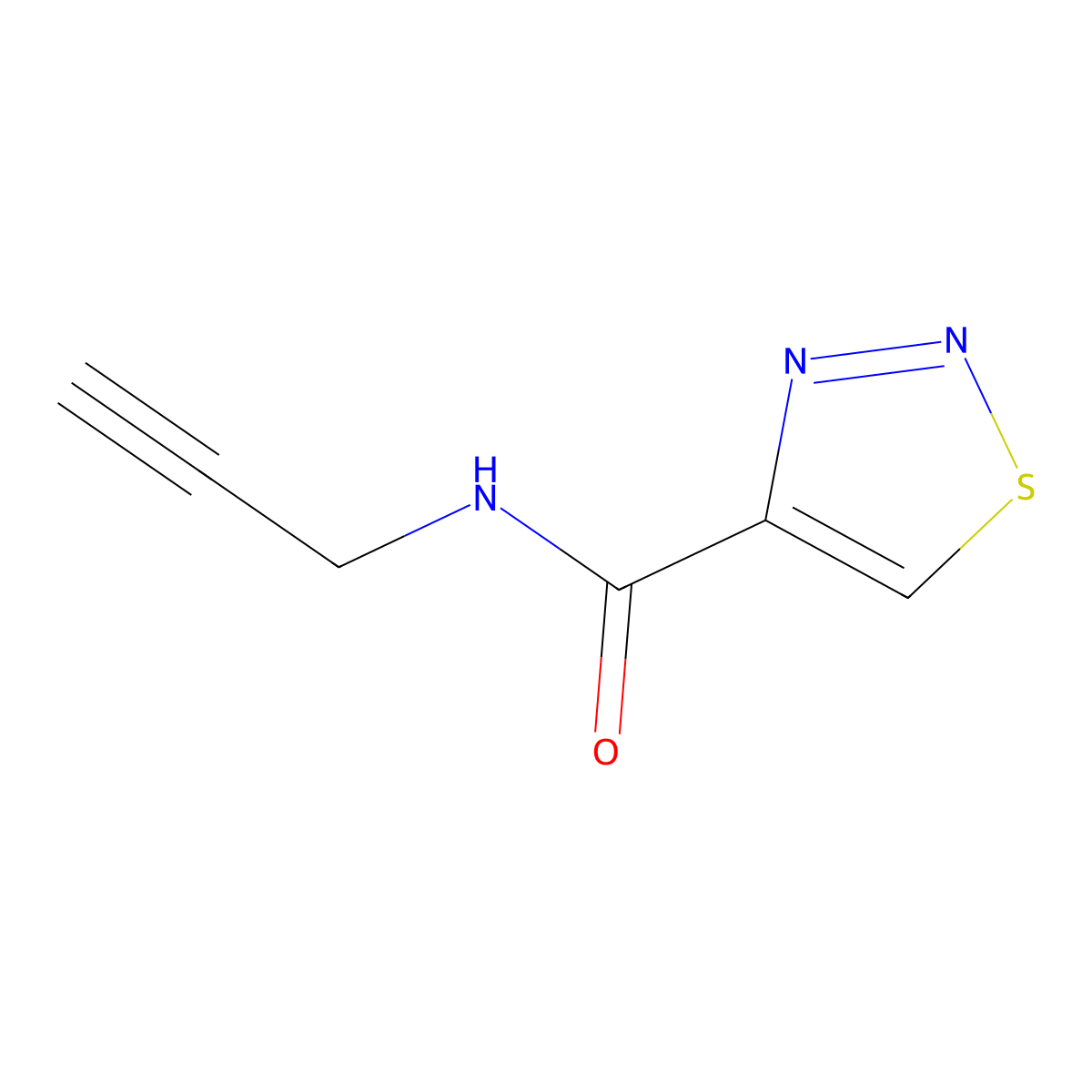 N-prop-2-ynylthiadiazole-4-carboxamide molecular structure, CAS 1468861-23-5