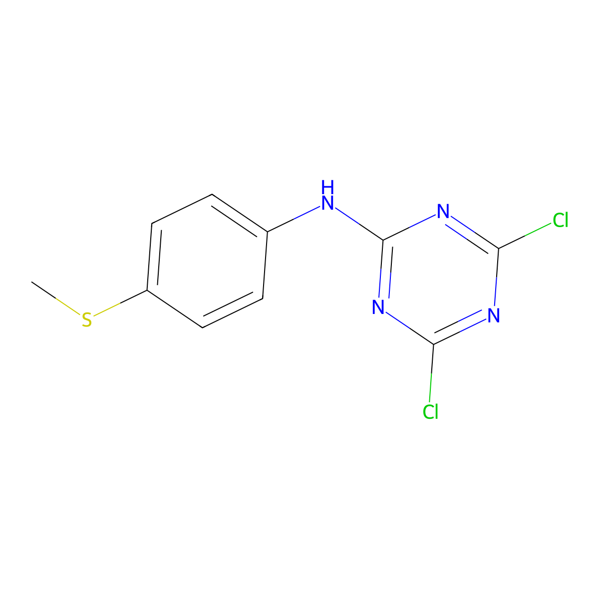 4,6-dichloro-N-(4-methylsulfanylphenyl)-1,3,5-triazin-2-amine molecular structure, CAS 146887-19-6