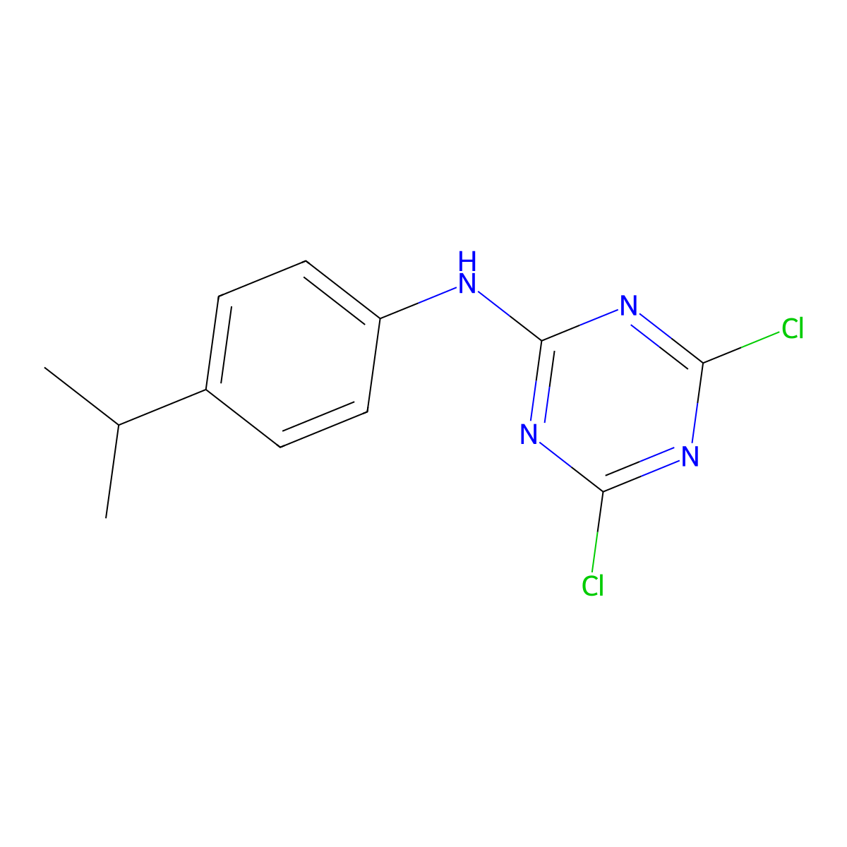 4,6-Dichloro-N-(4-(1-methylethyl)phenyl)-1,3,5-triazin-2-amine molecular structure, CAS 146887-22-1