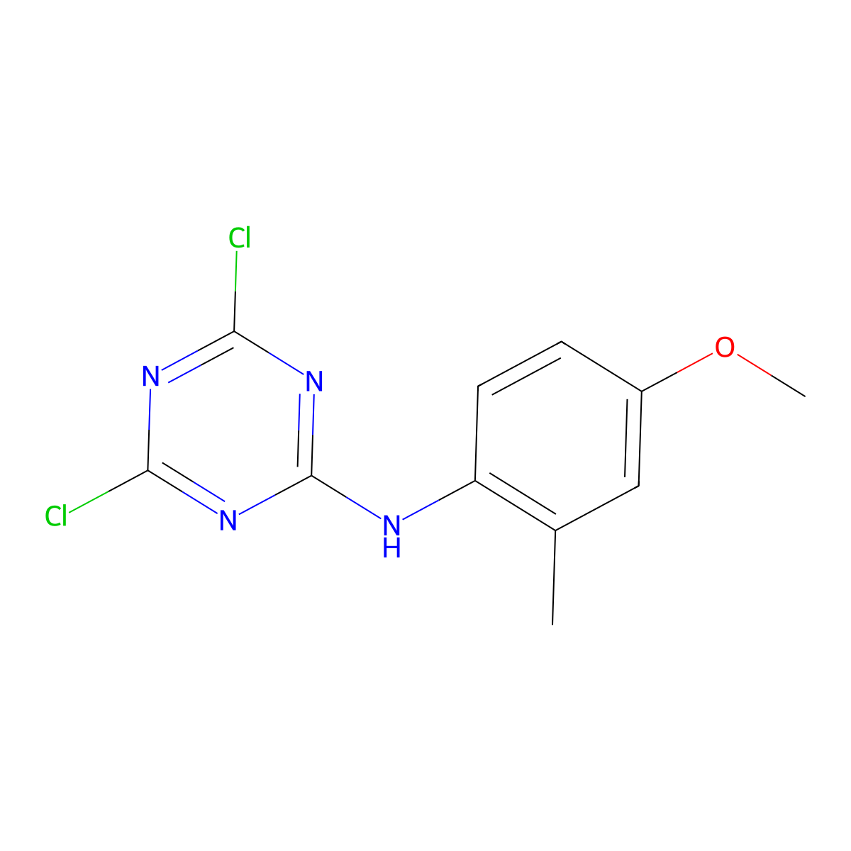 4,6-dichloro-N-(4-methoxy-2-methylphenyl)-1,3,5-triazin-2-amine molecular structure, CAS 146887-28-7