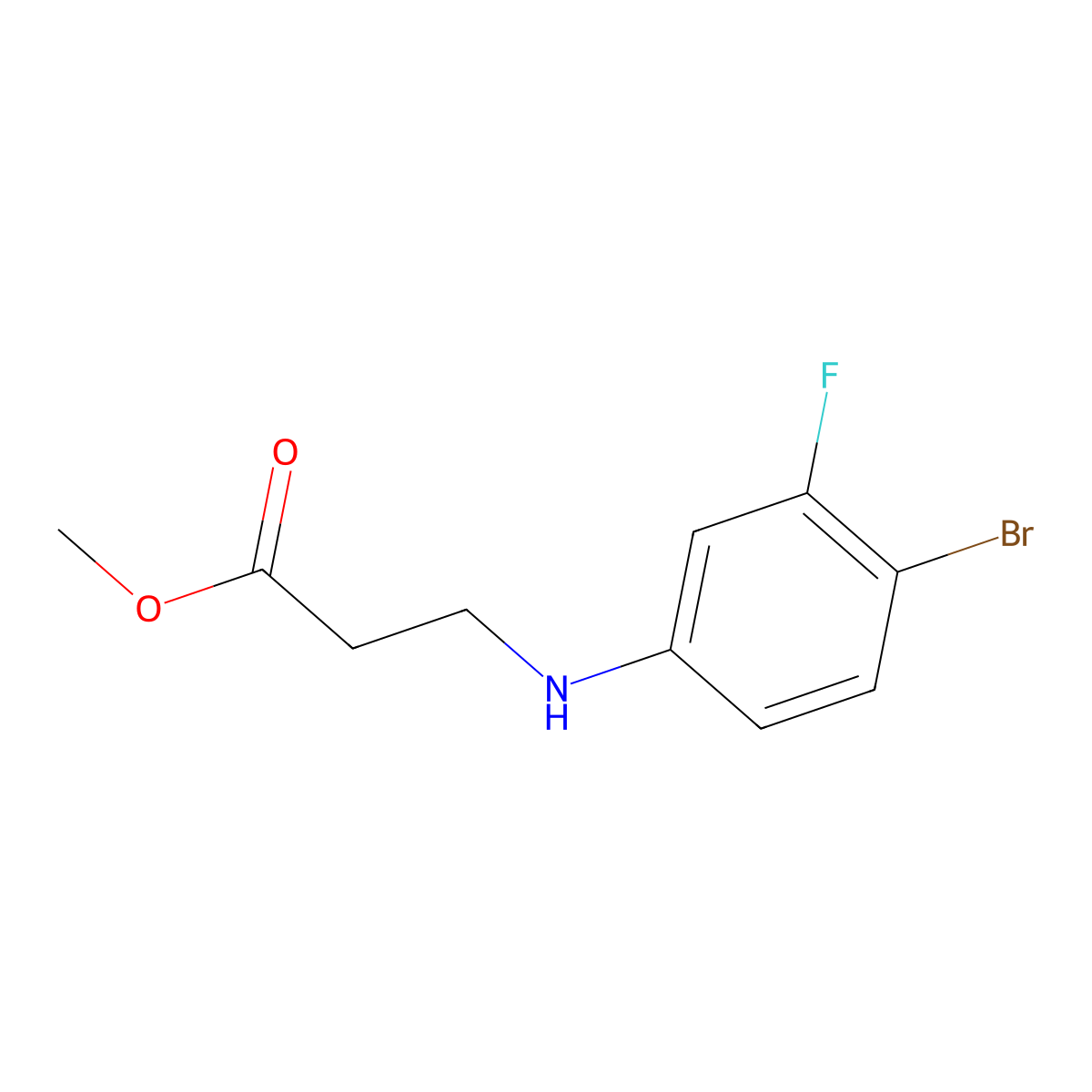 Methyl 3-((4-bromo-3-fluorophenyl)amino)propanoate molecular structure, CAS 1468872-74-3