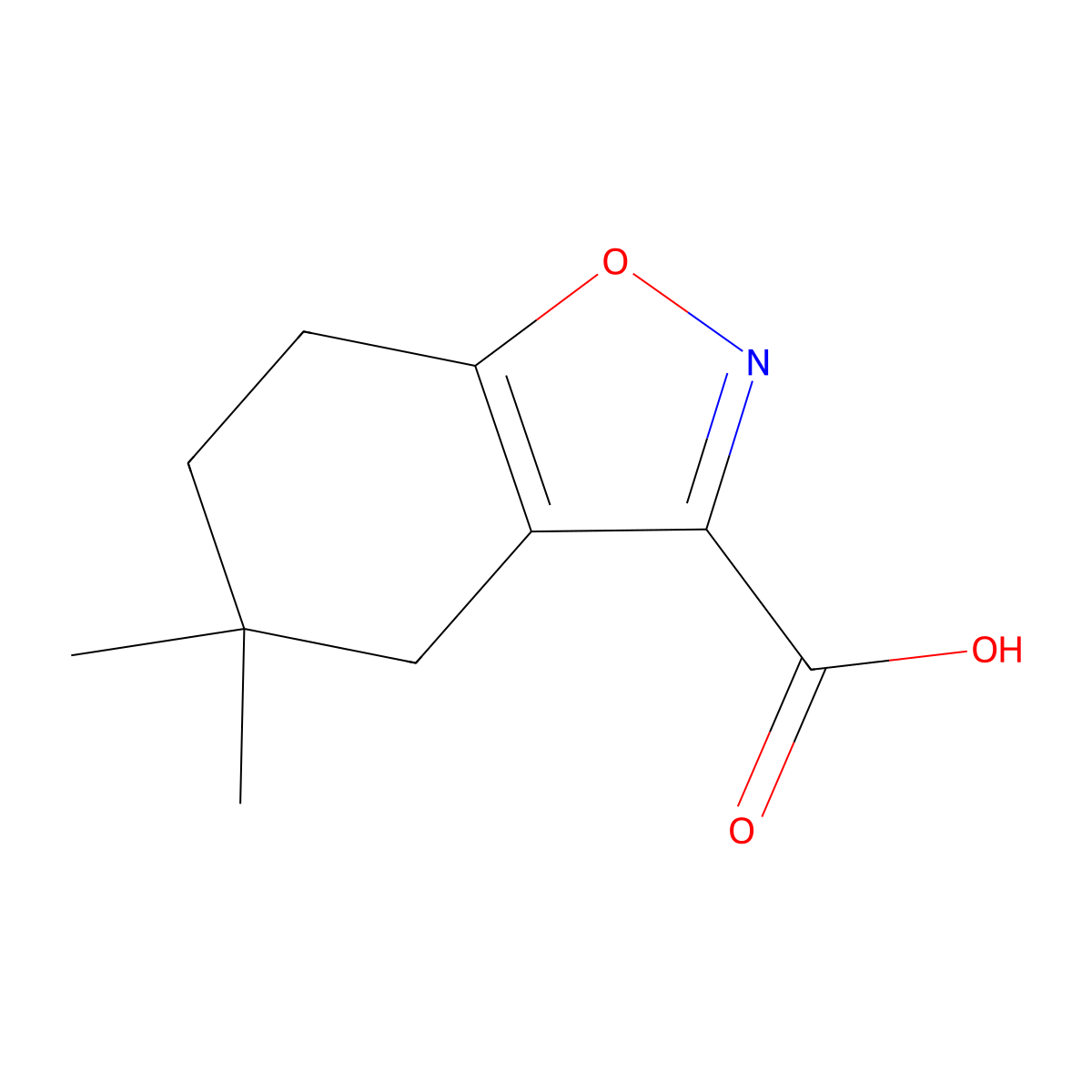 5,5-Dimethyl-4,5,6,7-tetrahydro-1,2-benzoxazole-3-carboxylic acid molecular structure, CAS 1468880-49-0