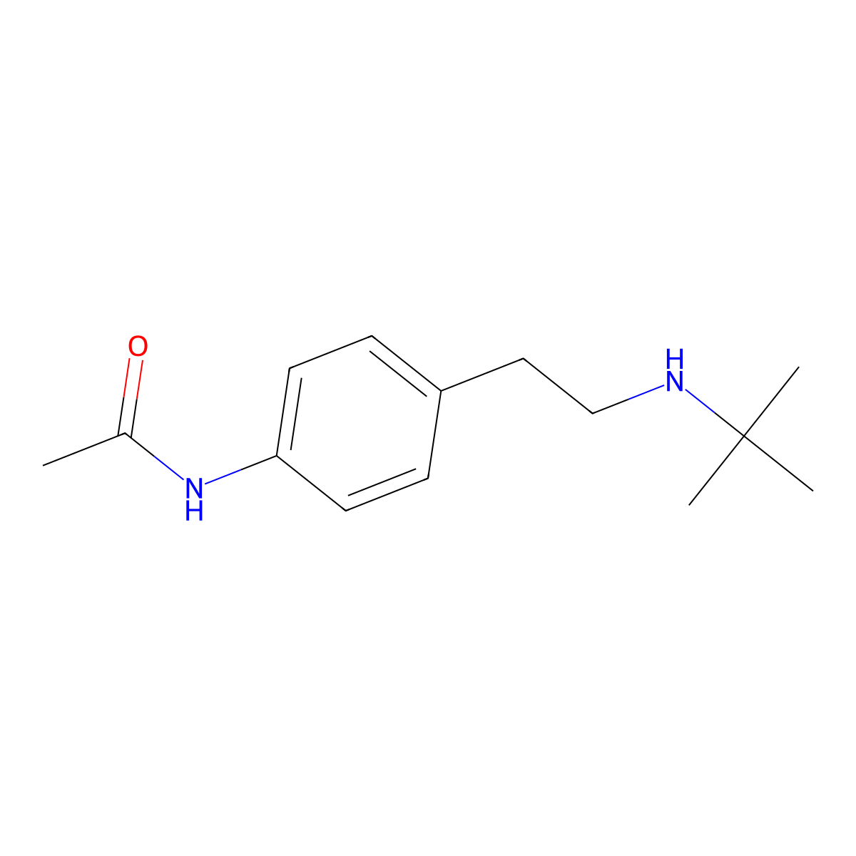 N-{4-[2-(tert-butylamino)ethyl]phenyl}acetamide molecular structure, CAS 1468884-80-1