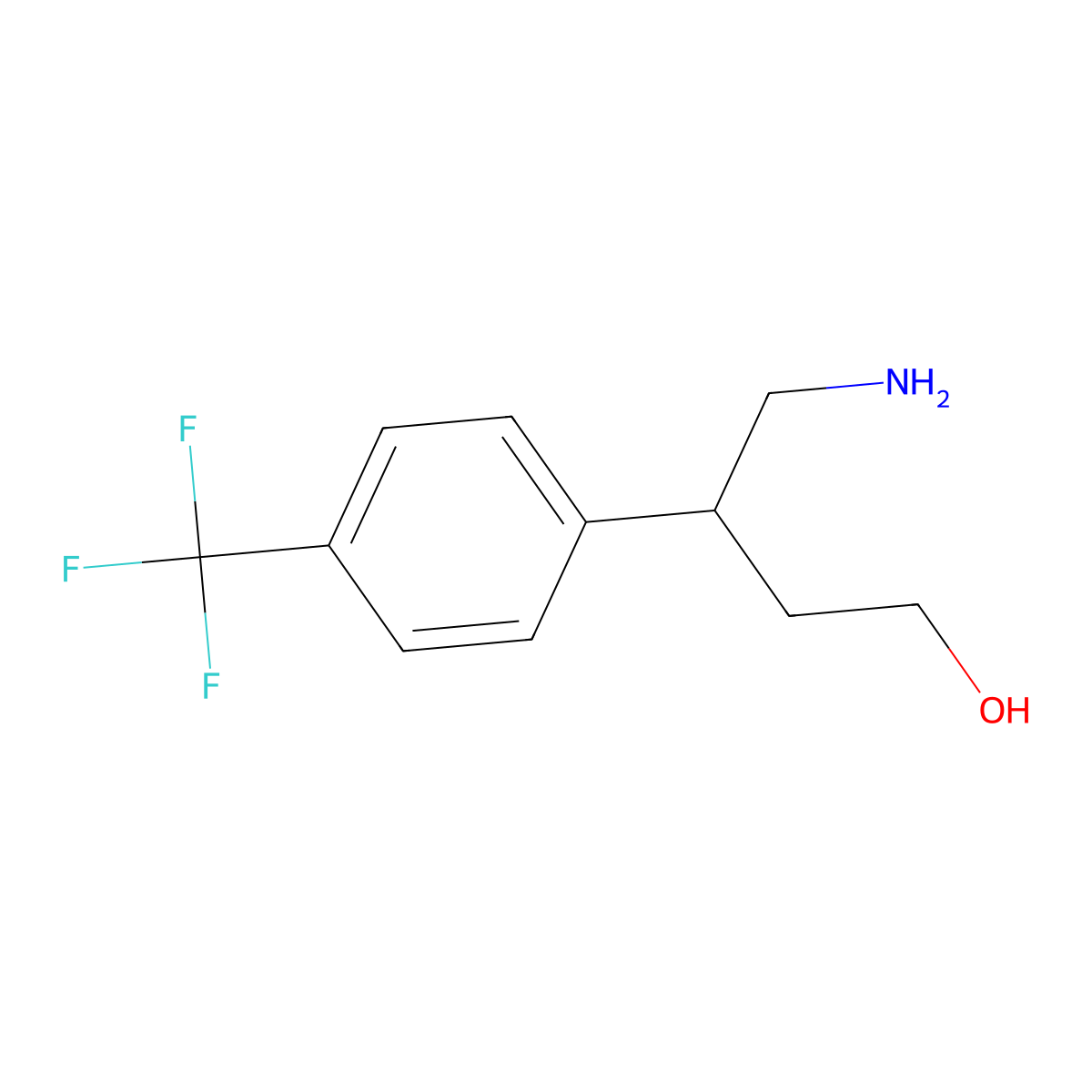 4-Amino-3-(4-(trifluoromethyl)phenyl)butan-1-ol molecular structure, CAS 1468899-79-7