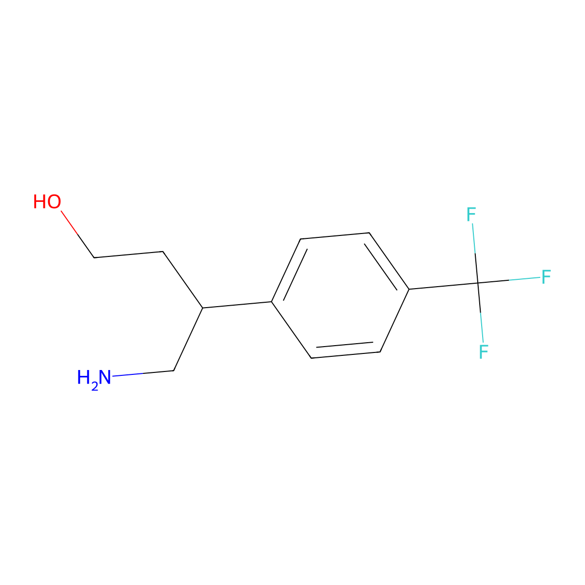 4-Amino-3-(4-(trifluoromethyl)phenyl)butan-1-ol molecular structure, CAS 1468899-79-7
