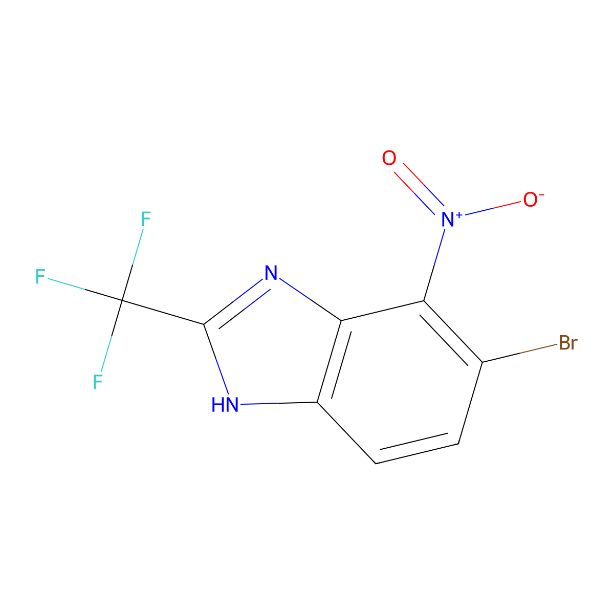 Benzimidazole, 5-bromo-4-nitro-2-(trifluoromethyl)- molecular structure, CAS 14689-58-8