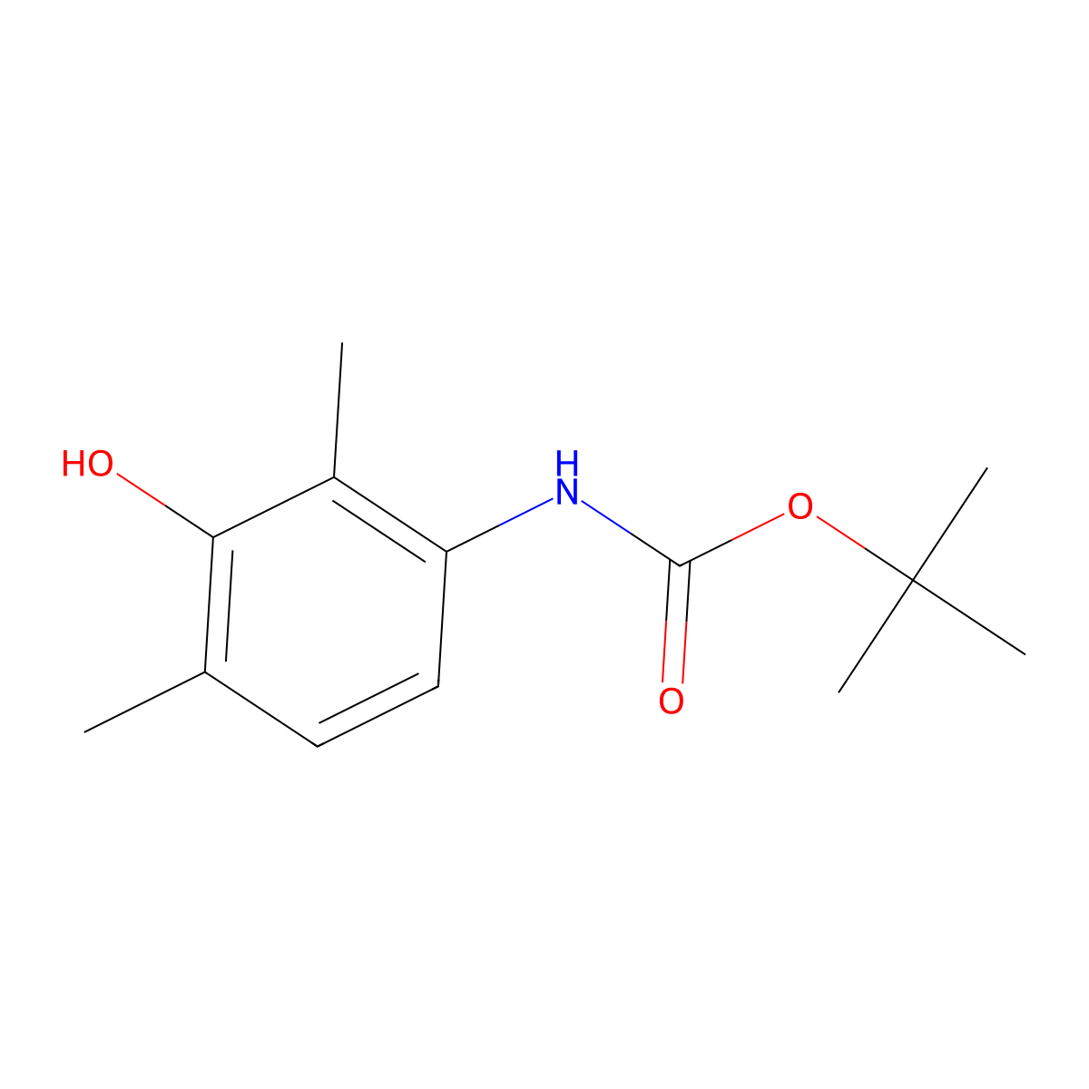 tert-butyl N-(3-hydroxy-2,4-dimethylphenyl)carbamate molecular structure, CAS 1468929-27-2