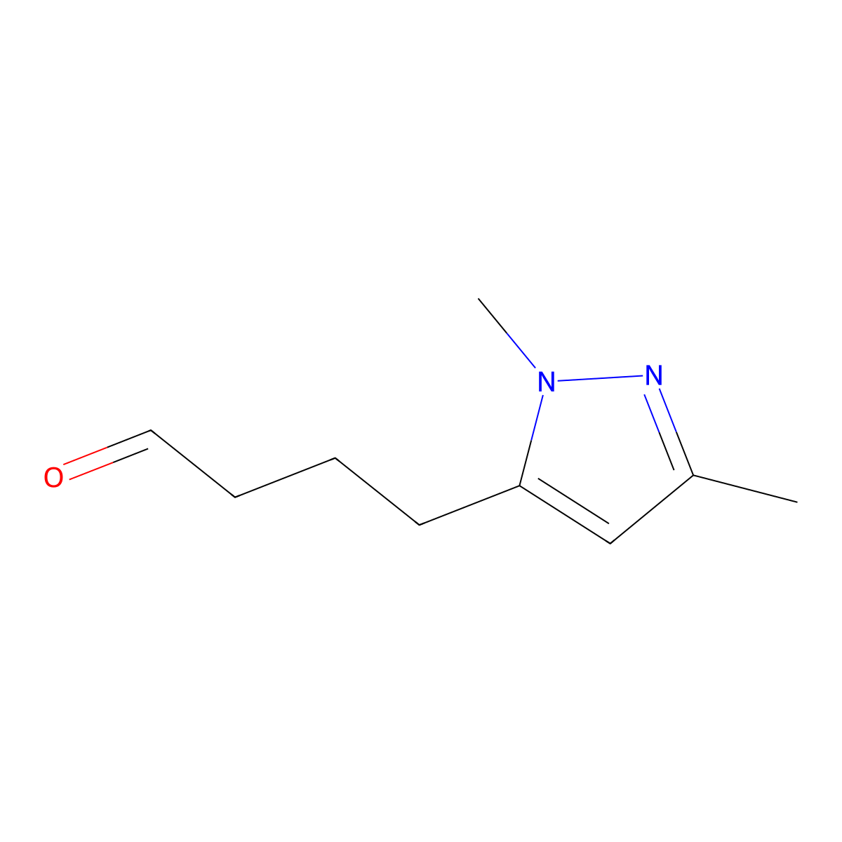 4-(1,3-Dimethyl-1h-pyrazol-5-yl)butanal molecular structure, CAS 1468931-94-3