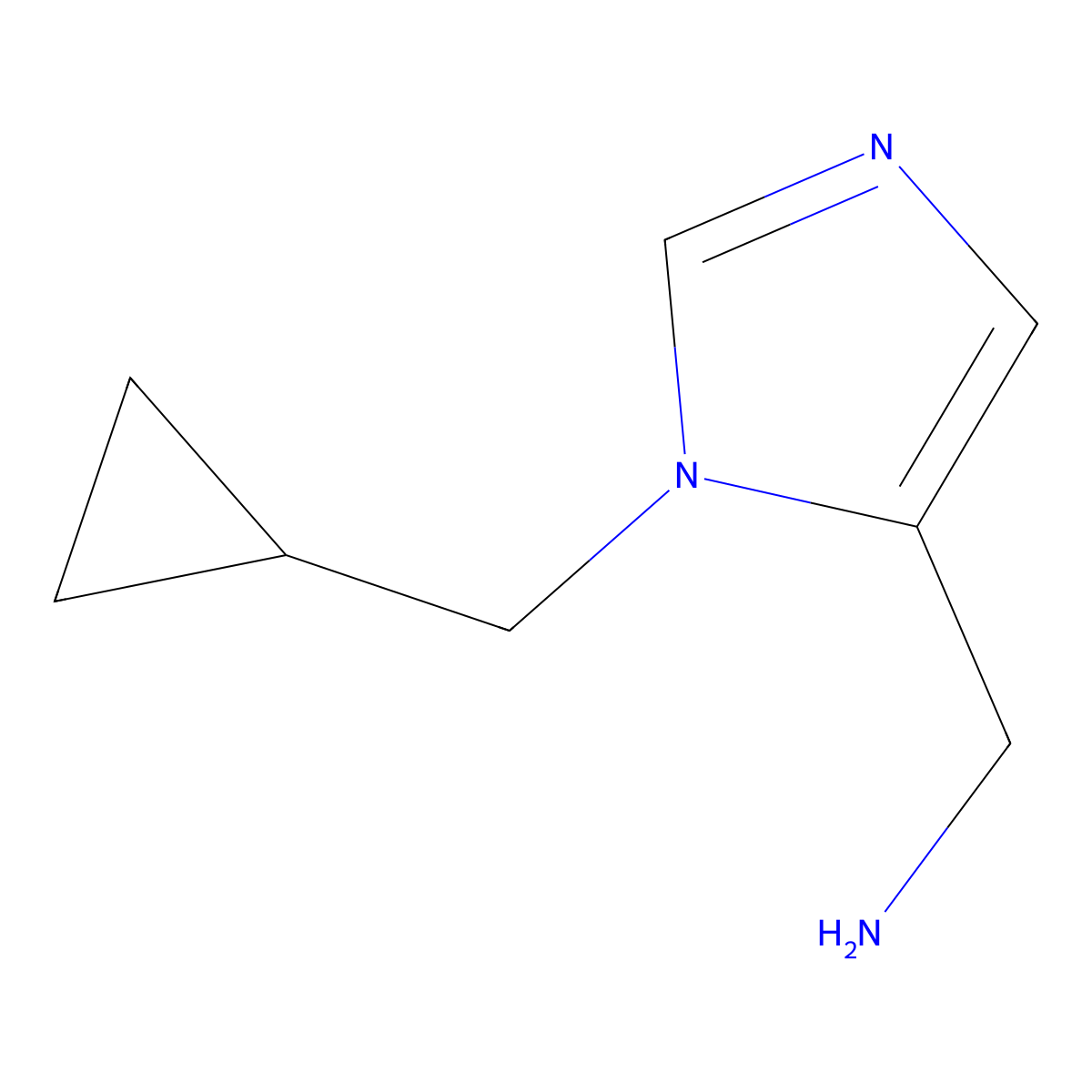 (1-(Cyclopropylmethyl)-1H-imidazol-5-yl)methanamine molecular structure, CAS 1468941-24-3
