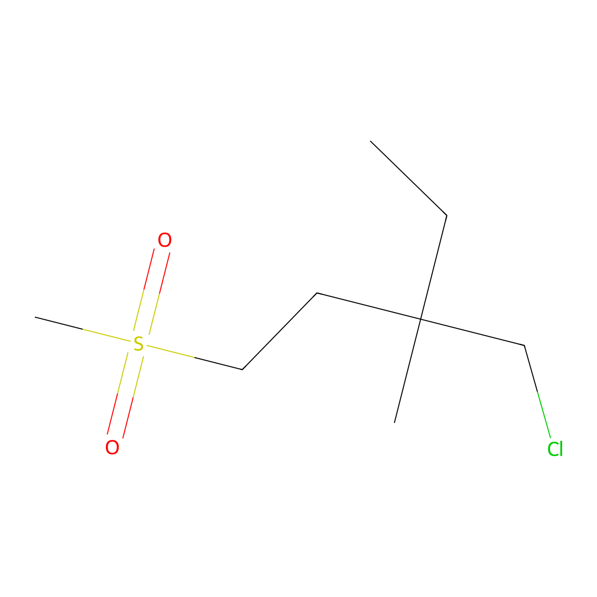 3-(Chloromethyl)-1-methanesulfonyl-3-methylpentane molecular structure, CAS 1468947-66-1