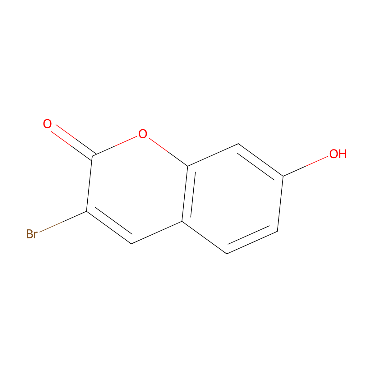 2H-1-Benzopyran-2-one, 3-bromo-7-hydroxy- molecular structure, CAS 146900-52-9